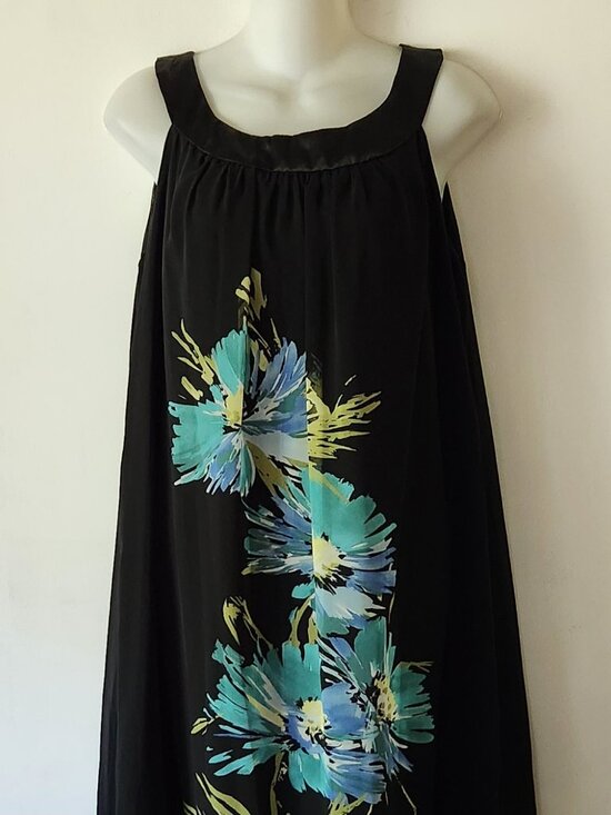 connected apparel Dresses & Skirts - Connected Apparel sz 12 tank dress black floral VGUC